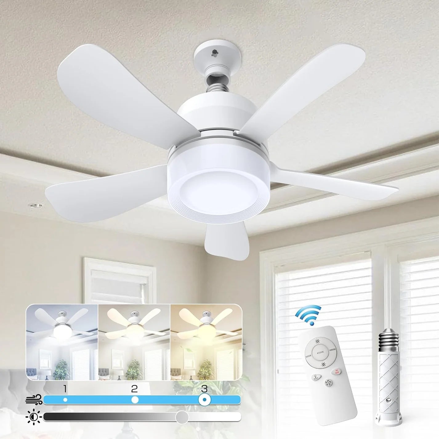 Ventilador de Techo con Luz LED Zen — Frescura e Iluminación en Perfecta Armonía