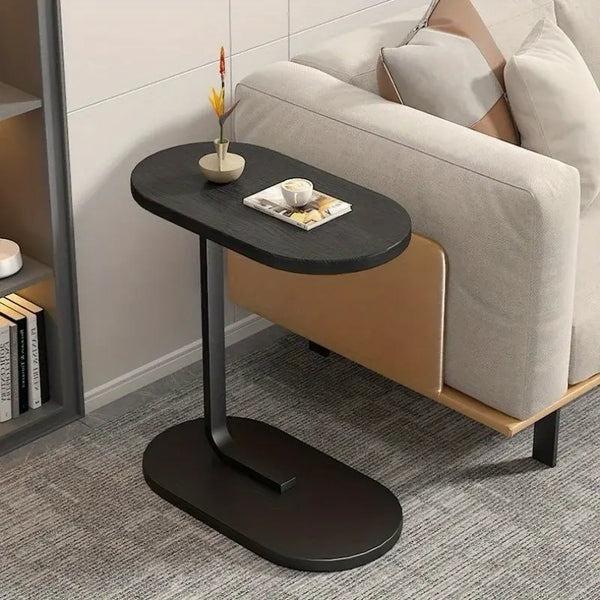 Mesa Auxiliar Ovalada Nórdica — Madera y Metal en Perfecta Armonía